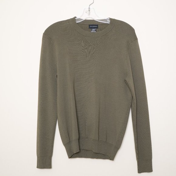 Club Monaco Crewneck Sweater Cotton Blend Olive - Picture 4 of 9